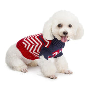 Wave Pattern Turtleneck Dog Sweater