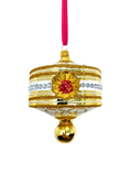 Load image into Gallery viewer, Gold Harlequin Lantern Glass Ornament - Southlake Paws