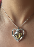 Load image into Gallery viewer, Boy and Dog Necklace- 925 Sterling Silver Two Tone Piece
