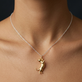 Load image into Gallery viewer, Dangling Cat Necklace- 925 Sterling Silver Two Toned