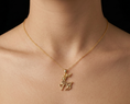 Load image into Gallery viewer, Red Garnet Reindeer Necklace- 925 Sterling Silver
