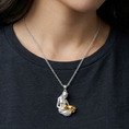 Load image into Gallery viewer, Lady and The Cat- 925 Sterling Silver Two Toned Piece