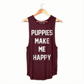 Load image into Gallery viewer, Puppies Make Me Happy | Women's Sleeveless Tank | Made in USA