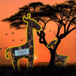 Animal print denim giraffe dog toy