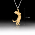 Load image into Gallery viewer, Dangling Cat Necklace- 925 Sterling Silver Two Toned
