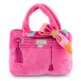 Load image into Gallery viewer, Barkin Bag - Pink w/ Scarf (Chic Doggie) | Squeaky Plush Dog Toy with Crinkle & Mesh Lining