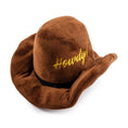 Load image into Gallery viewer, Brown Cowboy Hat | Squeaky Plush Dog Toy with Crinkle & Mesh Lining