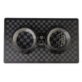 Load image into Gallery viewer, Black Checker Chewy Vuiton Bowls & Placemat Bundle
