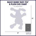 Load image into Gallery viewer, Huggle-Fusion® Bugsy Bunny Plush & Latex Dog Toy size chart