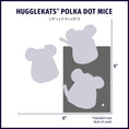 Load image into Gallery viewer, HuggleKats® Polka Dot Mice Bucket of Cat Toys, 16 Pack size chart