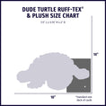 Load image into Gallery viewer, Huggle-Fusion® Dude Turtle Plush & Latex Dog Toy size chart