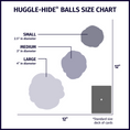 Load image into Gallery viewer, Huggle-Hide® Natural Leather Ball Dog Toy, 2 Pack size chart