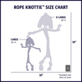 Load image into Gallery viewer, Bitsy Bunny Natural Rope Knottie® Dog Toy, Large (9mm rope diameter) size chart