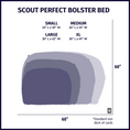 Load image into Gallery viewer, Scout Perfect Bolster Dog Bed size chart