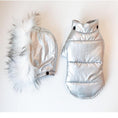 Load image into Gallery viewer, Metallic Silver/Gold Faux Fur Hooded Dog Coat - Southlake Paws