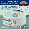 Load image into Gallery viewer, Katziela 2 Liter Heated Pet Water Bowl With Anti-Bite Cord To Keep Your Pet's Bowl Warm On Cool Day's