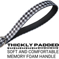 Load image into Gallery viewer, EcoBark Houndstooth Dog Leash with padded memory foam handle, featuring a black and white houndstooth pattern. Available in 4