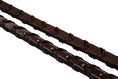 Load image into Gallery viewer, Huntley Equestrian Fancy Stitched Rubber Lined Laced Reins, Size Full