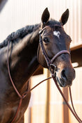 Load image into Gallery viewer, Huntley Equestrian Fancy Stitched Schooling Hunter Bridle with Reins