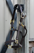 Load image into Gallery viewer, Huntley Equestrian Premium Leather Triple Stitched Halter with Snap