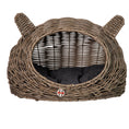 Load image into Gallery viewer, Huntley Pet Wicker Cat Shaped Play House Pet Bed with Cushion