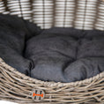 Load image into Gallery viewer, Huntley Pet Wicker Cat Shaped Play House Pet Bed with Cushion