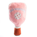 Load image into Gallery viewer, Pink Checker Pickleball Paddle | Squeaky Plush Dog Toy with Crinkle & Mesh Lining