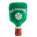 Load image into Gallery viewer, Green Stripe Pickleball Paddle | Squeaky Plush Dog Toy with Crinkle & Mesh Lining