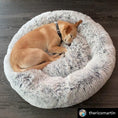 Load image into Gallery viewer, Mr. Peanut's 28" OrthoPlush® Pet Bed - Snowflake White Two Tone