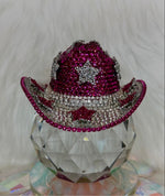 Crystal Cowboy Hat Fuchsia Starshine