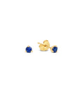 Load image into Gallery viewer, OLIVE & CHAIN Sapphire Martini Stud Earrings - Yellow Gold, 2.8mm