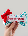 Load image into Gallery viewer, Holly Print Bone - Seasons Grrreetings Christmas Plush Dog Toy Holiday