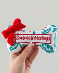 Load image into Gallery viewer, Holly Print Bone - Seasons Grrreetings Christmas Plush Dog Toy Holiday