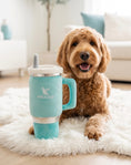 Load image into Gallery viewer, Snuggly Cup - Teal | Squeaky Plush Dog Toy with Crinkle & Mesh Lining