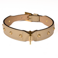 Load image into Gallery viewer, Leather Dog Collar in Mud - Sphere, Made in Italy