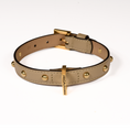 Load image into Gallery viewer, Leather Dog Collar in Mud - Sphere, Made in Italy
