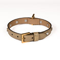 Load image into Gallery viewer, Leather Dog Collar in Mud - Swarovski, Made in Italy