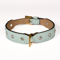Load image into Gallery viewer, Leather Dog Collar in Cloud - Swarovski, Made in Italy