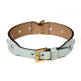 Load image into Gallery viewer, Leather Dog Collar in Cloud - Swarovski, Made in Italy