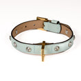 Load image into Gallery viewer, Leather Dog Collar in Cloud - Swarovski, Made in Italy