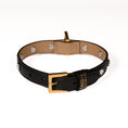 Load image into Gallery viewer, Leather Dog Collar in Black - Swarovski, Made in Italy