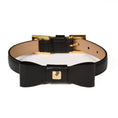 Load image into Gallery viewer, Leather Dog Collar in Black - Rock Bow, Made in Italy