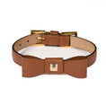 Load image into Gallery viewer, Leather Dog Collar in Brown - Rock Bow, Made in Italy