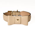 Load image into Gallery viewer, Leather Dog Collar in Mud - Rock Bow, Made in Italy