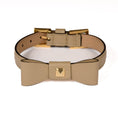 Load image into Gallery viewer, Leather Dog Collar in Mud - Rock Bow, Made in Italy