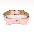 Load image into Gallery viewer, Leather Dog Collar in Pink - Rock Bow, Made in Italy