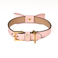 Load image into Gallery viewer, Leather Dog Collar in Pink - Rock Bow, Made in Italy