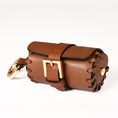 Load image into Gallery viewer, Napa Leather Dog Waste Bag Holder in Brown, Made in Italy