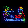 Load image into Gallery viewer, It's 5 o'clock Somewhere Parrot Neon Signs Light