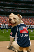 Load image into Gallery viewer, Parisian Pet 'Team USA' Dog & Cat Shirt – Embroidered USA Jersey, Perfect for Sports and Vacations – Red, White, and Blue